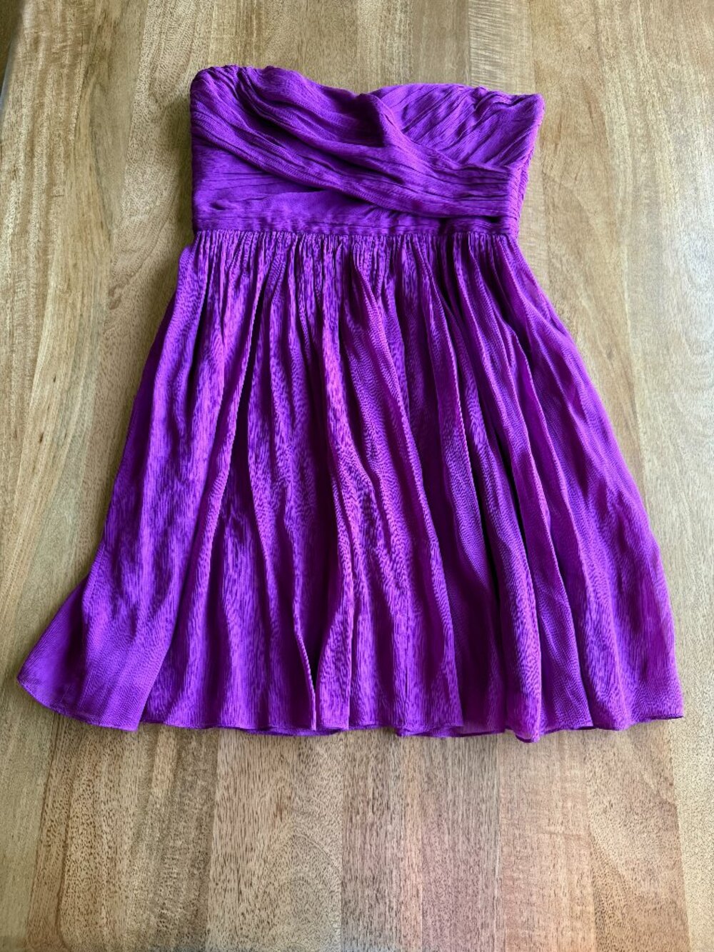 JCrew 100% Silk Strapless Purple Dress Size 12